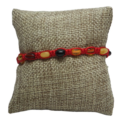 Pulsera De Ámbar De Colores Hilo Rojo